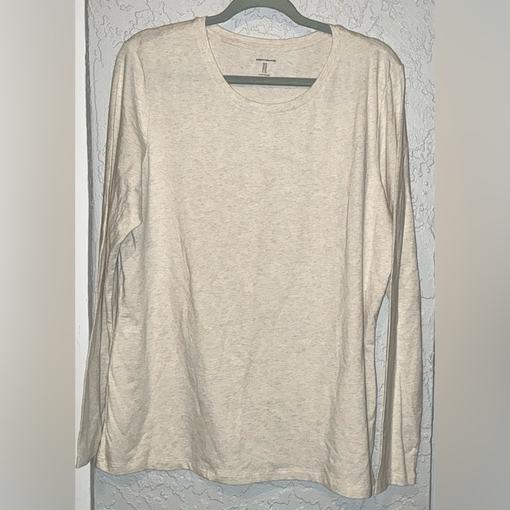 Amazon Essentials Cream Long Sleeve Shirt (NWOT)